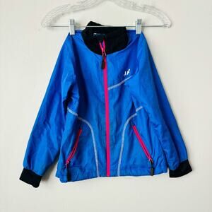 Swix lightweight zip up blue jacket windbreaker rain jacket Kids 6 youth